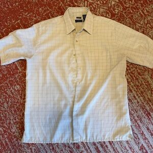 George Men's off-white/tan Grid Casual Shirt